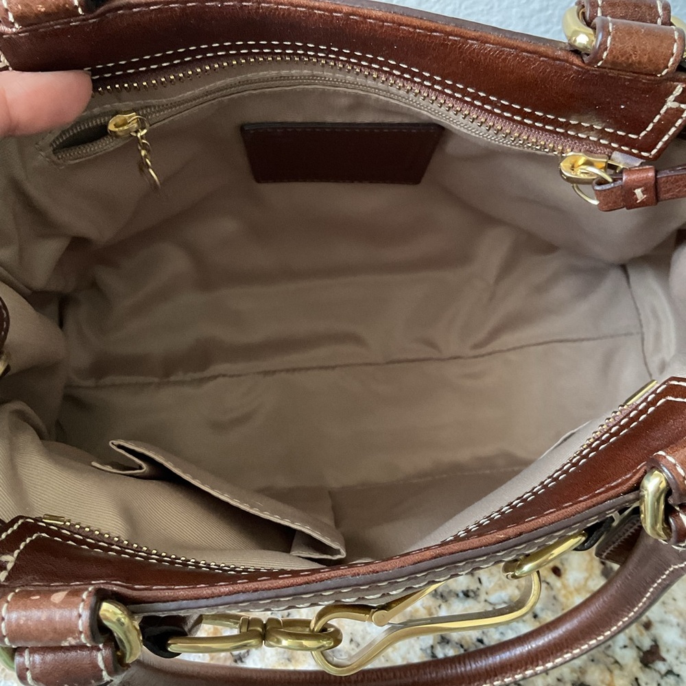 Coach Hampton Leather and Suede Patchwork Satchel - image 11